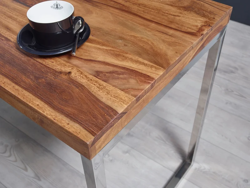 Schreibtisch Massivholz Landhausstil Chromgestell