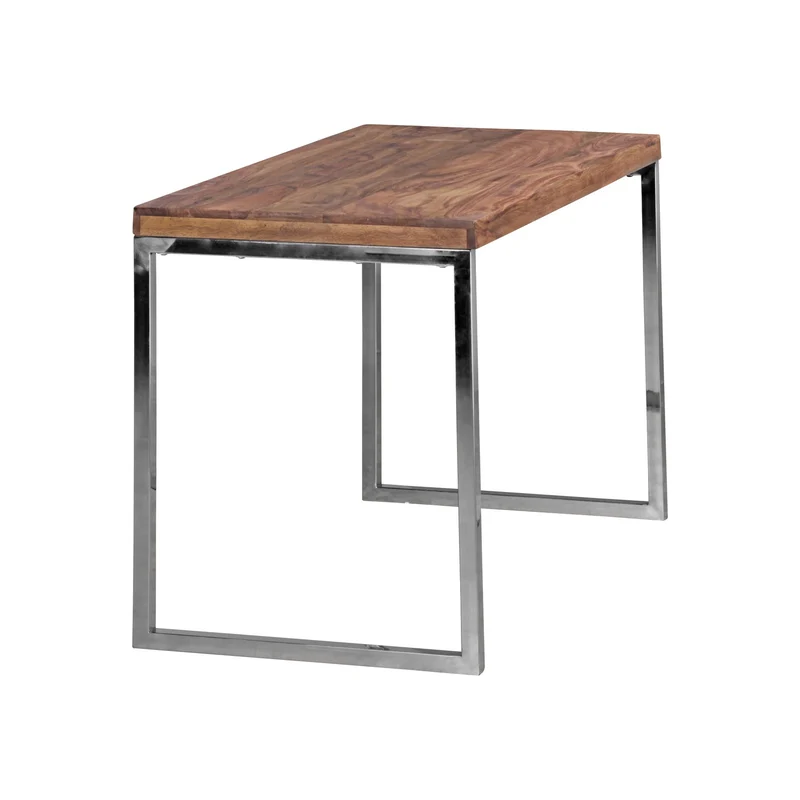 Schreibtisch Massivholz Landhausstil Chromgestell