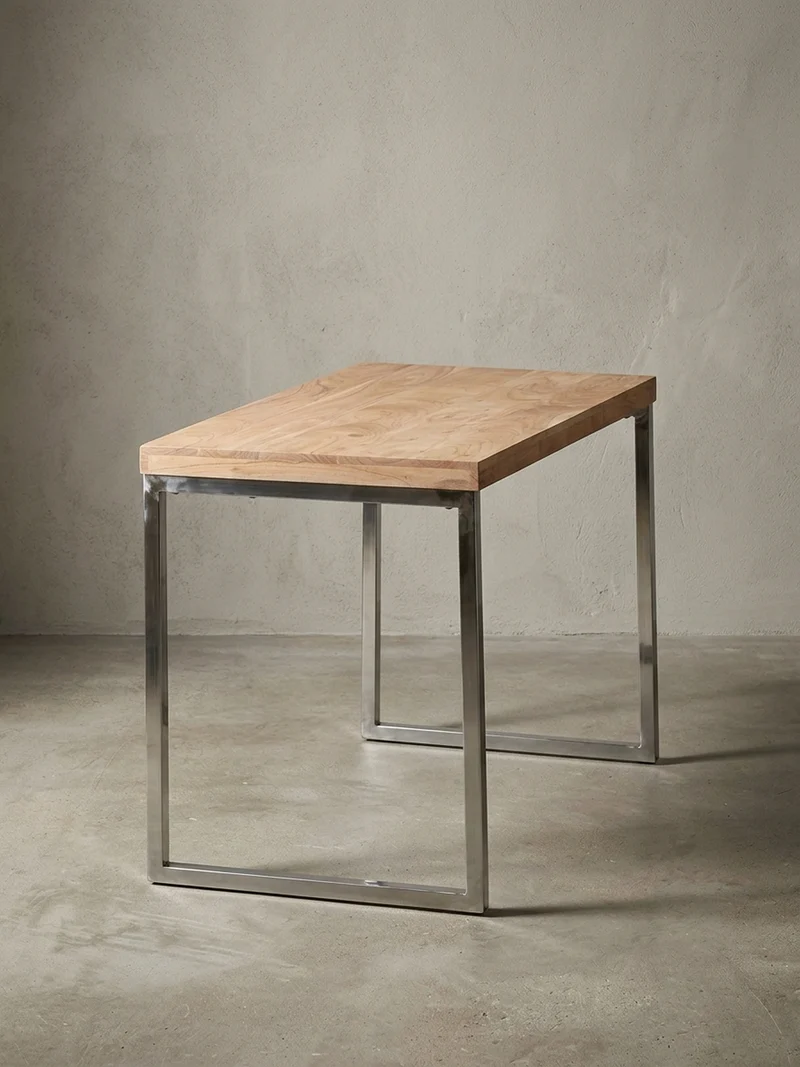 Schreibtisch Massivholz Landhausstil Chromgestell