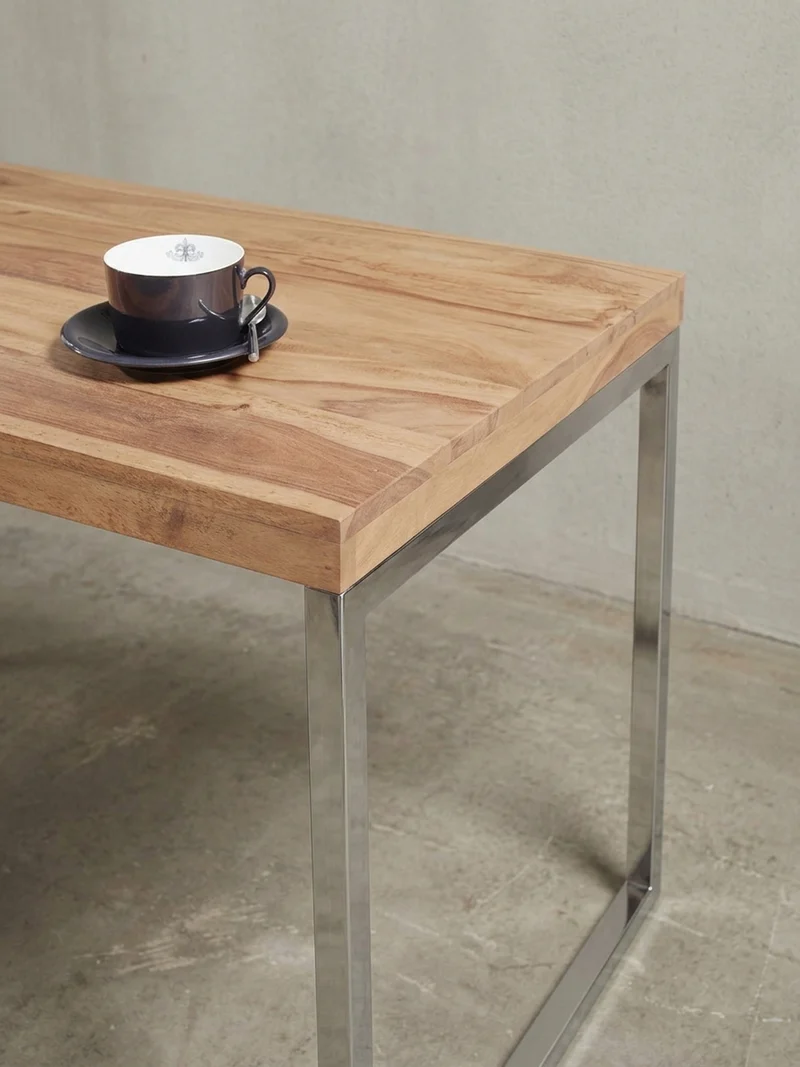Schreibtisch Massivholz Landhausstil Chromgestell