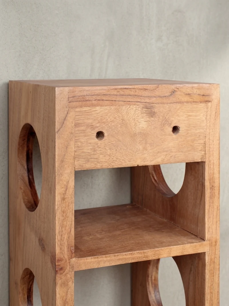 Weinregal Massivholz mit 5 Fächern Wandmontage Edelholz-Optik