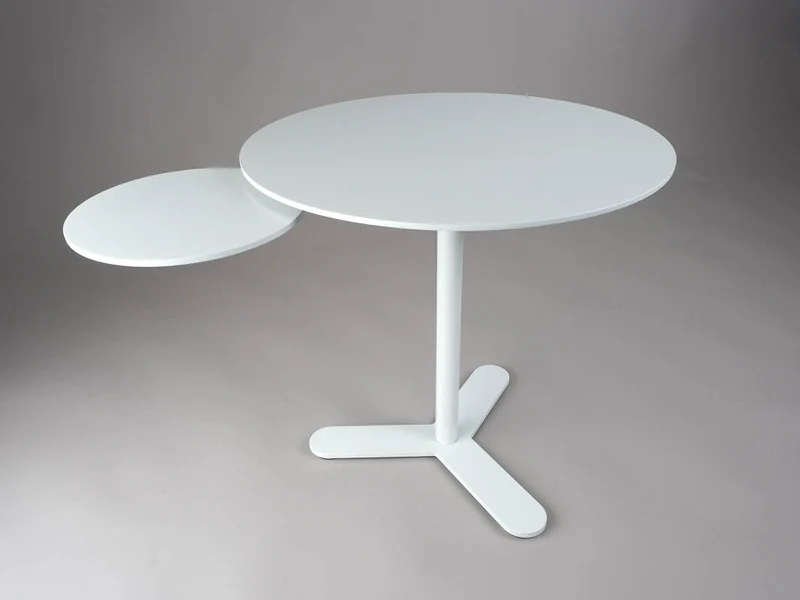 Beistelltisch mit Ablage 45cm - Weiß matt