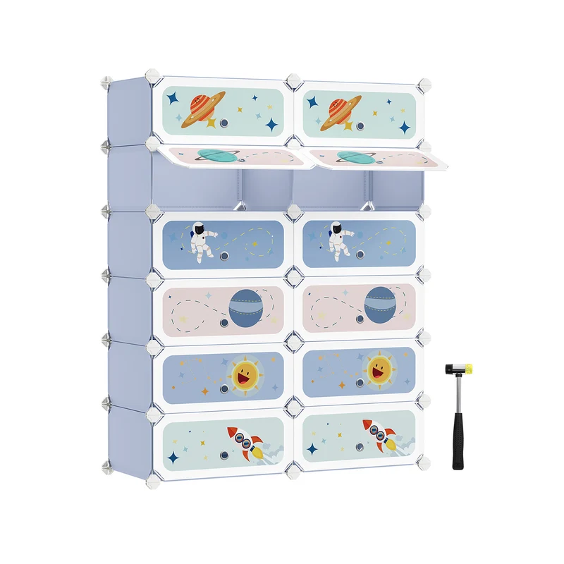 Estantería Modular Infantil Zapatero Plástico con Puertas para Ropa