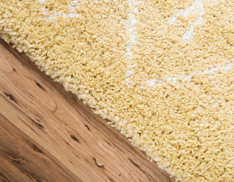 Teppich MARA Shaggy Läufer Gelb 80x185 cm