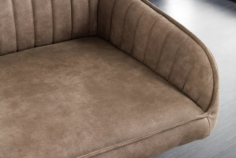 Elegante Sitzbank MILAN ca.160cm Mikrofaser taupe Armlehnen
