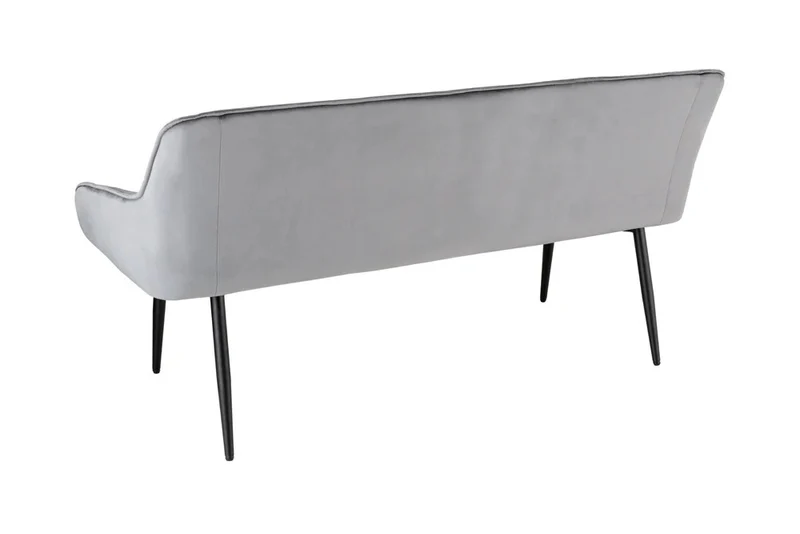 Elegante Sitzbank MILAN ca.160cm Samt grau Armlehnen