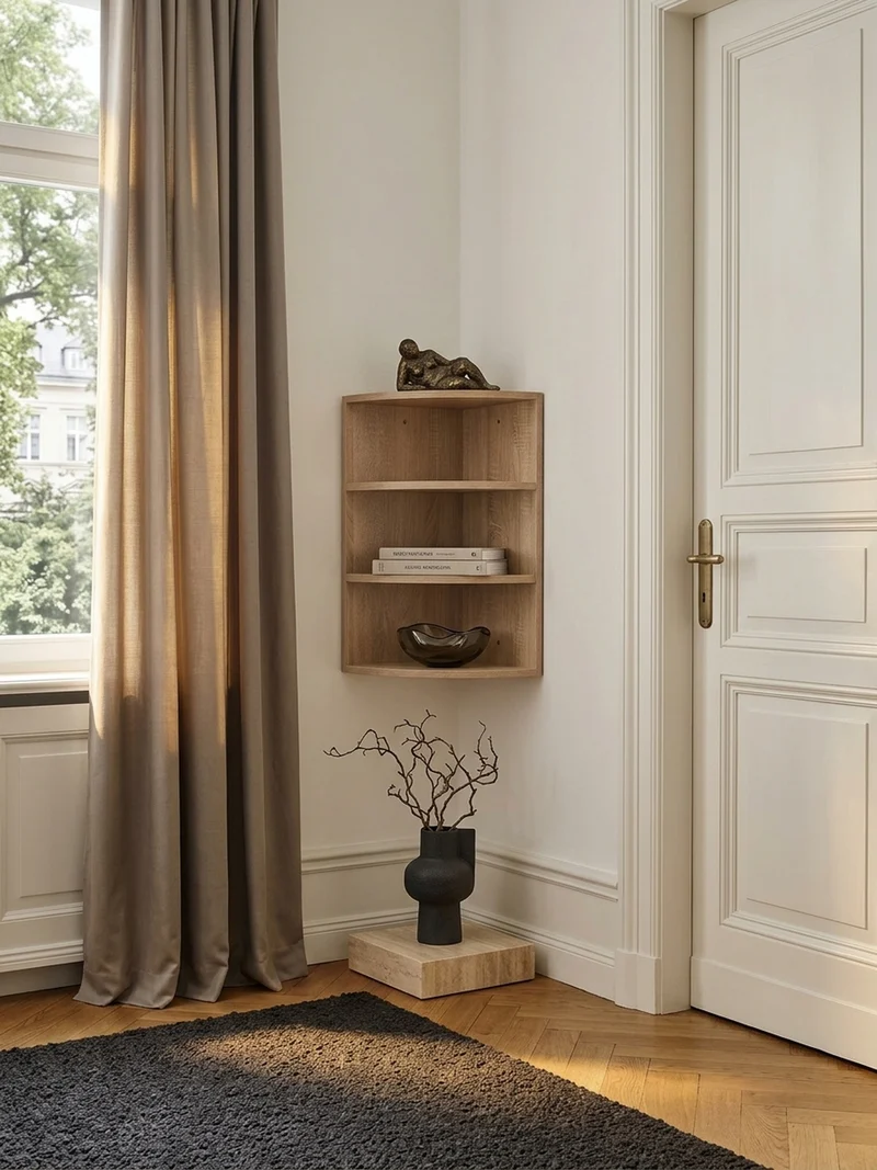 Eckregal MDF Runder Front Modern