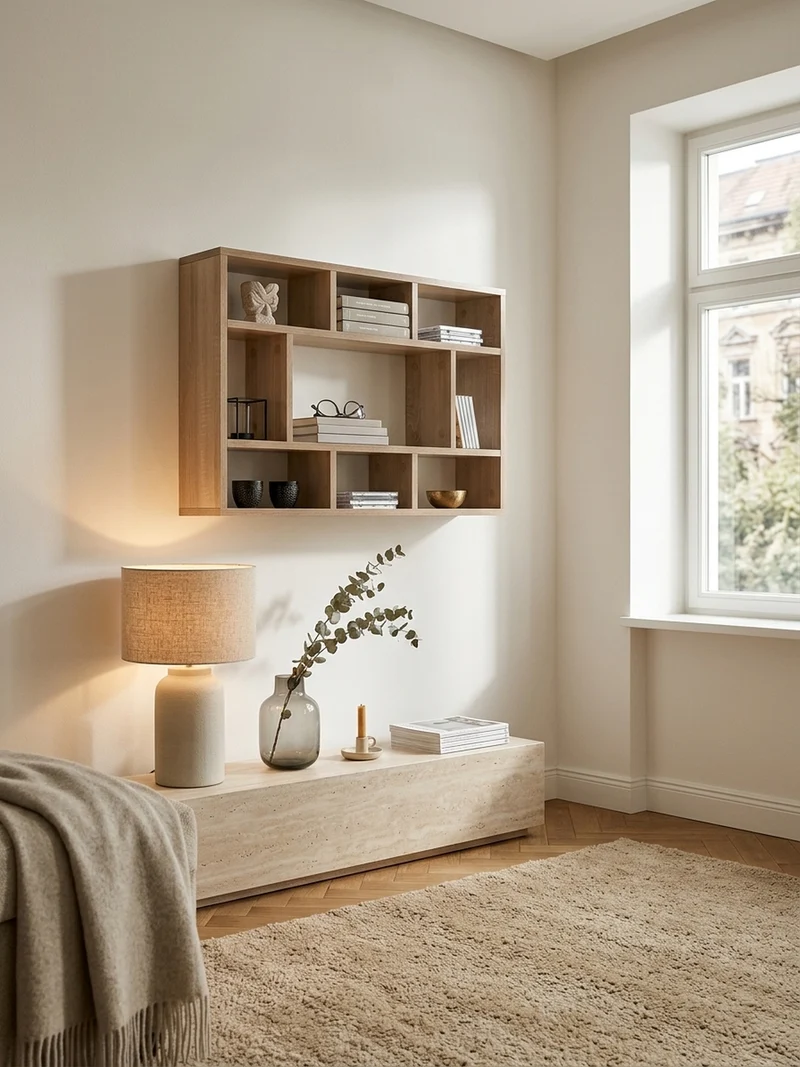 Wandregal Spanplatte 9 Fächer Modern