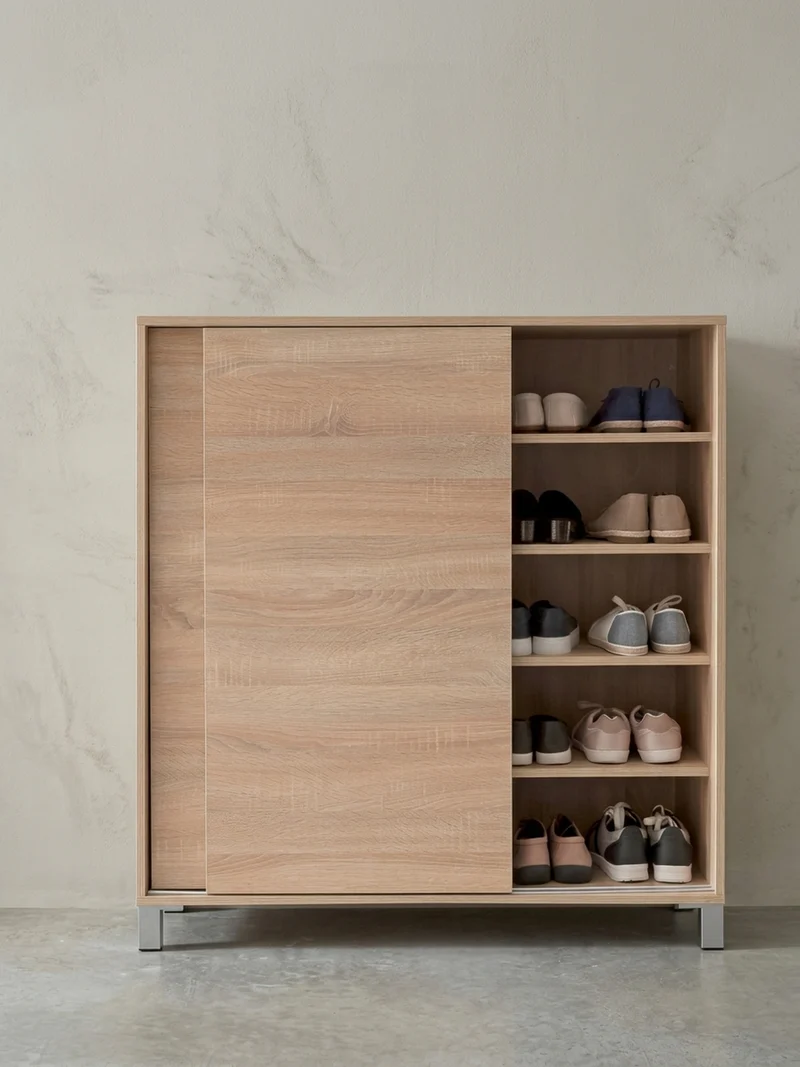 Schuhschrank Holz für 20 Paar Schuhe mit Schiebetüren