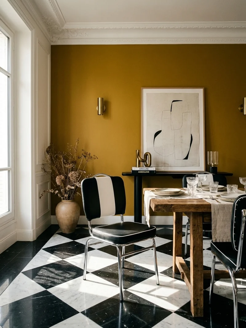 Esszimmerstuhl Kunstleder mit Metallgestell Retro 50er Jahre gepolstert