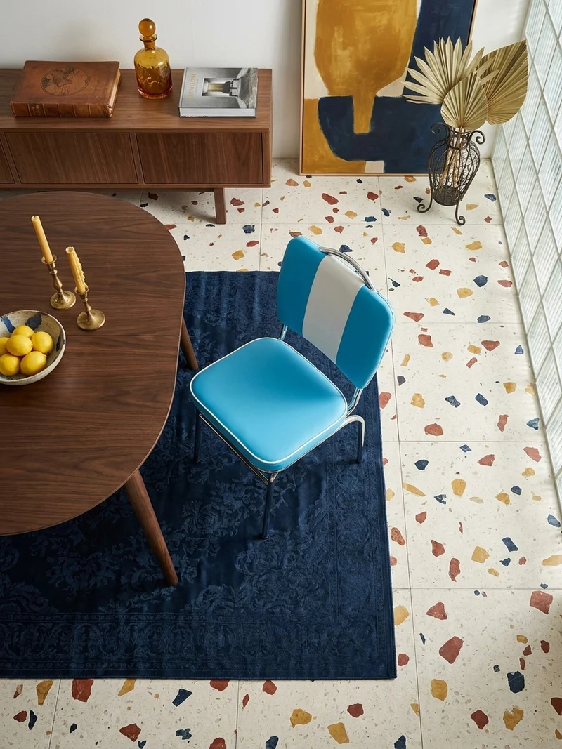 Esszimmerstuhl Kunstleder mit Metallgestell Retro 50er Jahre gepolstert