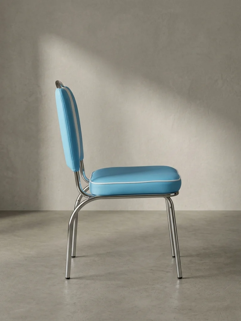 Esszimmerstuhl Kunstleder mit Metallgestell Retro 50er Jahre gepolstert