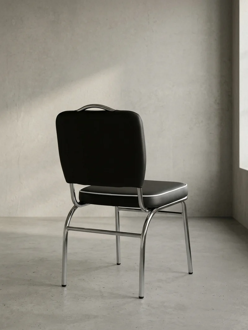 Esszimmerstuhl Kunstleder mit Metallgestell Retro 50er Jahre gepolstert