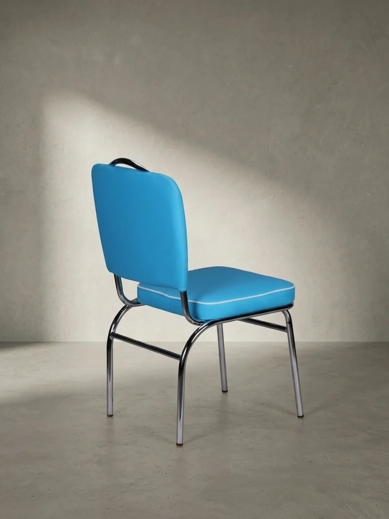 Esszimmerstuhl Kunstleder mit Metallgestell Retro 50er Jahre gepolstert