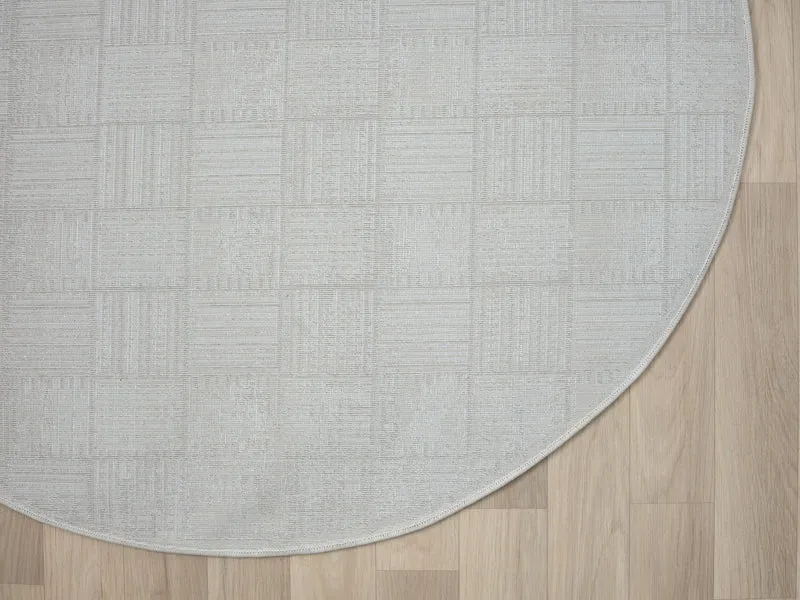 Teppich CASA rund Creme-Weiss 120 x 120 cm