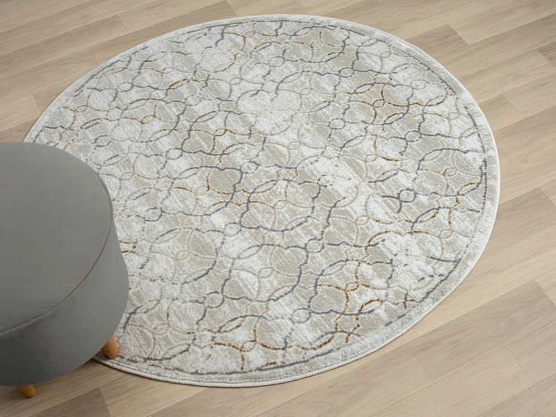 Teppich PISO rund Creme-Multi 120 x 120 cm