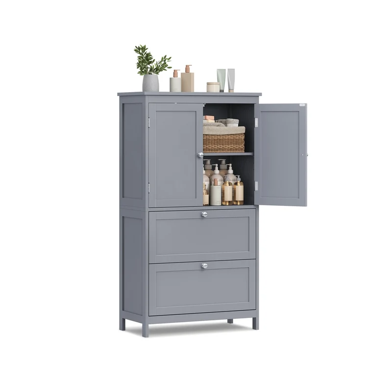 Mueble de Baño Armario de Cocina con 4 Puertas Estantes Regulables
