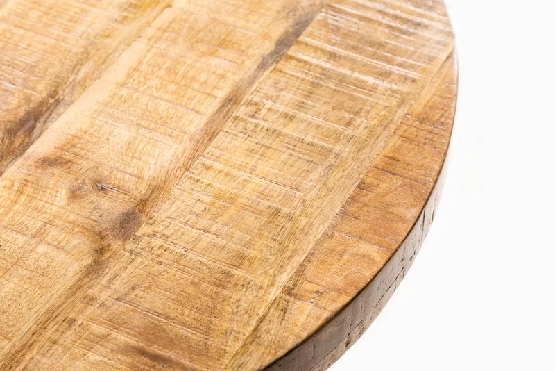 Industrie-Look Esstisch ARTE 80cm rund Mangoholz natural