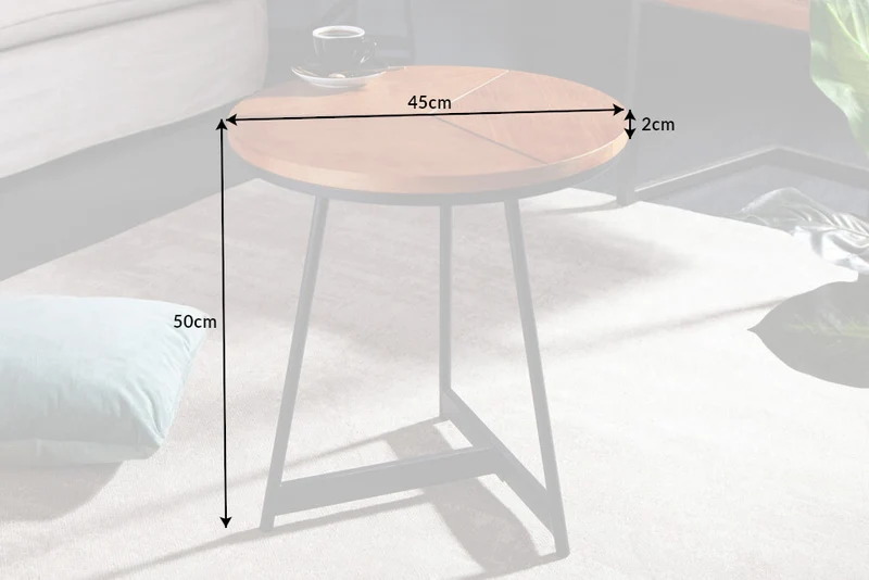 Eleganter Beistelltisch INGIRO 50cm Eiche natur Metallgestell