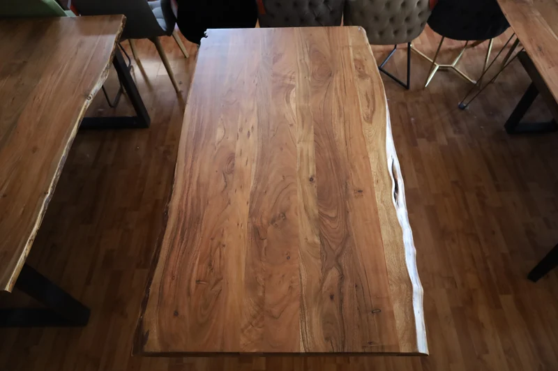 Esstisch Tisch + Massivholz Akazie +Echte Baumkante 160x90cm