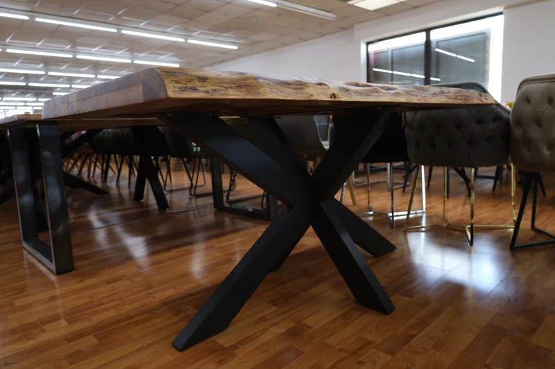 Esstisch Tisch + Massivholz Akazie +Echte Baumkante 160x90cm