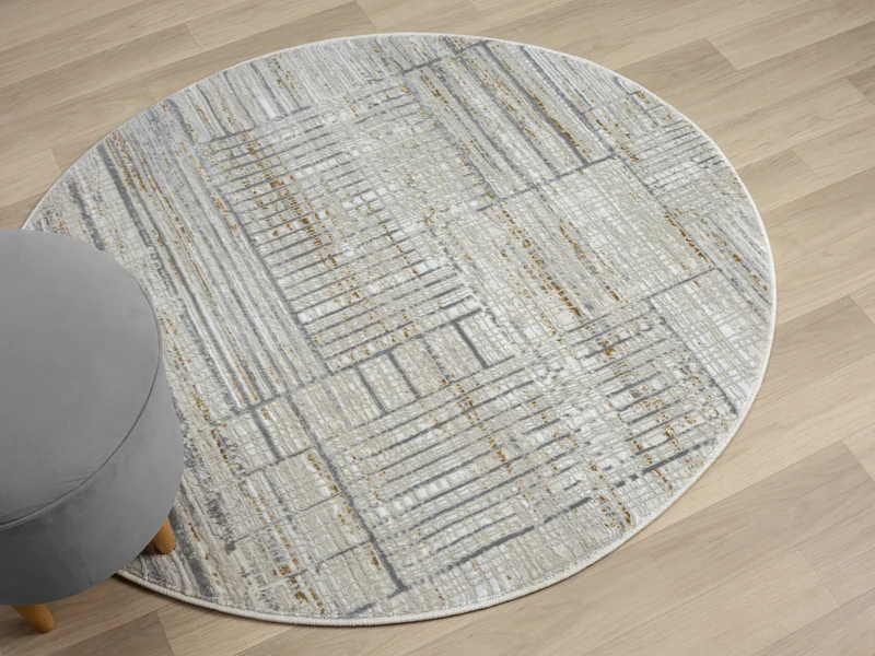 Teppich LAMPU rund Creme 120 x 120 cm