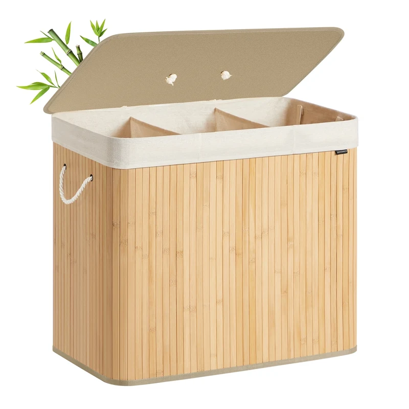 Cesto ropa sucia plegable con tapa y bolsa lavable extraíble
