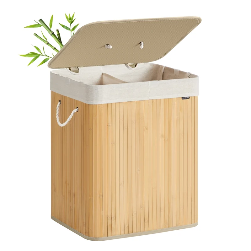 Cesto ropa sucia plegable con tapa y bolsa lavable extraíble