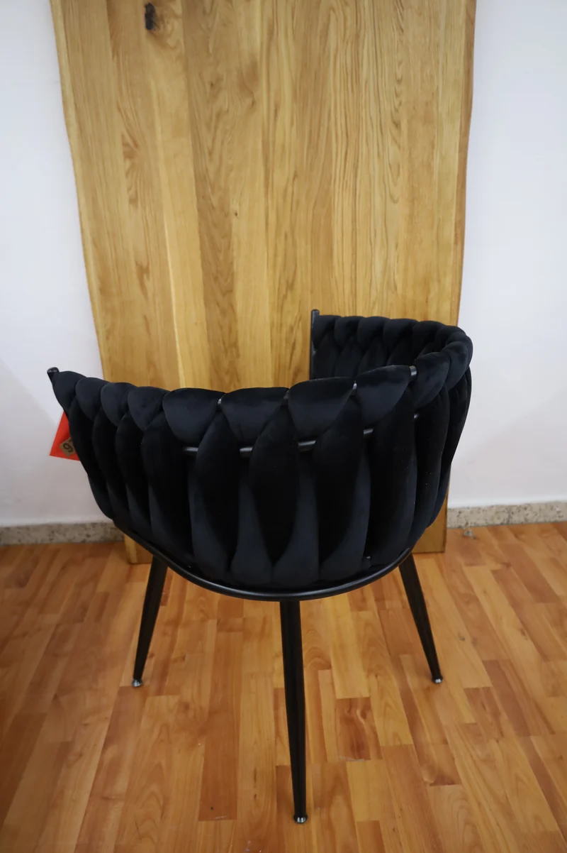 Esszimmmerstuhl Stuhl + Samt Stoff + Metall Gestell + Neu auf Lager