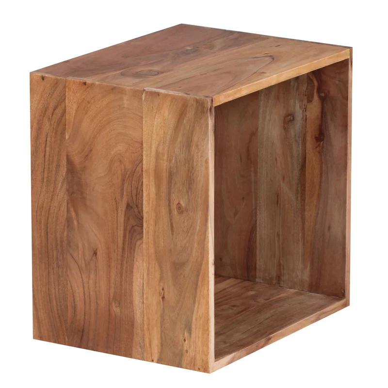 Beistelltisch Massivholz Regalform Cube