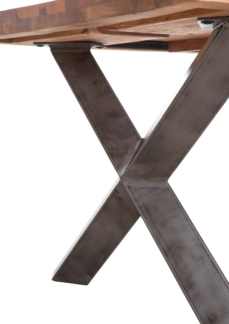 Esstisch Mango Massivholz + Dicke X Gestell 200x100cm
