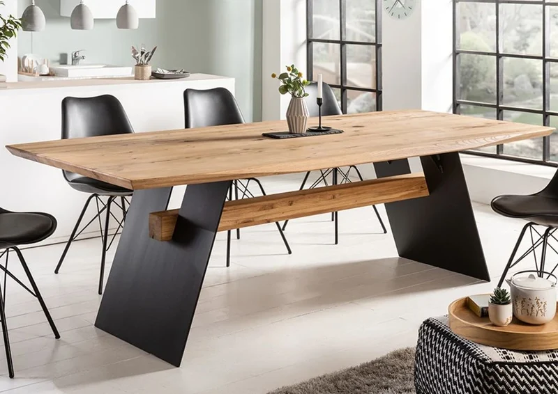 Esstisch Tisch + Schweizer Kante + Massivholz Eiche 220x100cm