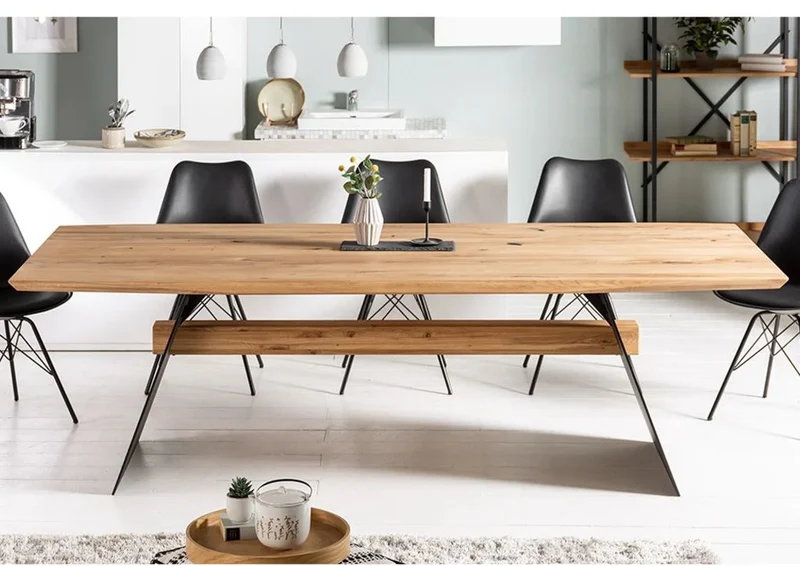 Esstisch Tisch + Schweizer Kante + Massivholz Eiche 200x100cm