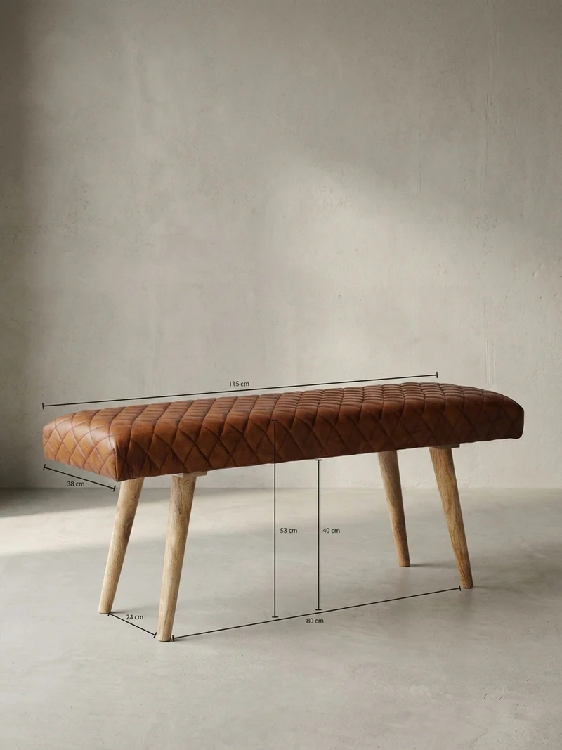 Sitzbank – Echtleder/Holz, Springbock-Stil