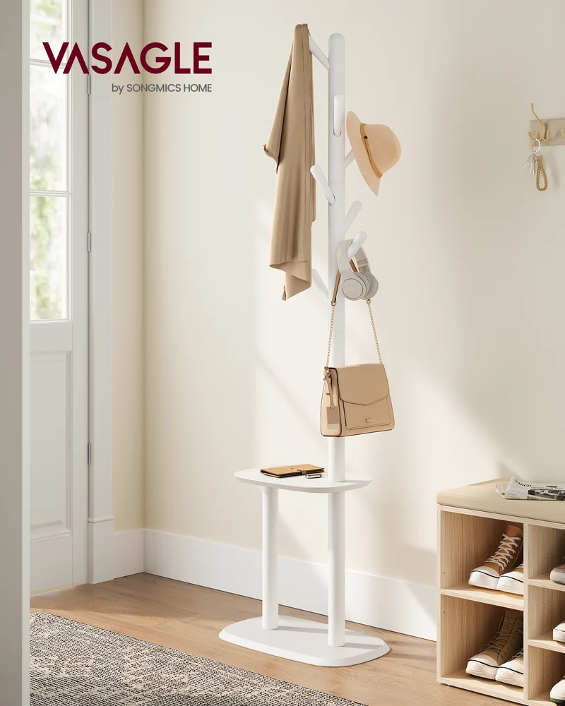 Coat Rack, Freestanding Hall Tree, Coat Rack Stand, 67.2-Inch High, 2 Height Options, for Coats, Hats, Bags, Entryway, Home Office