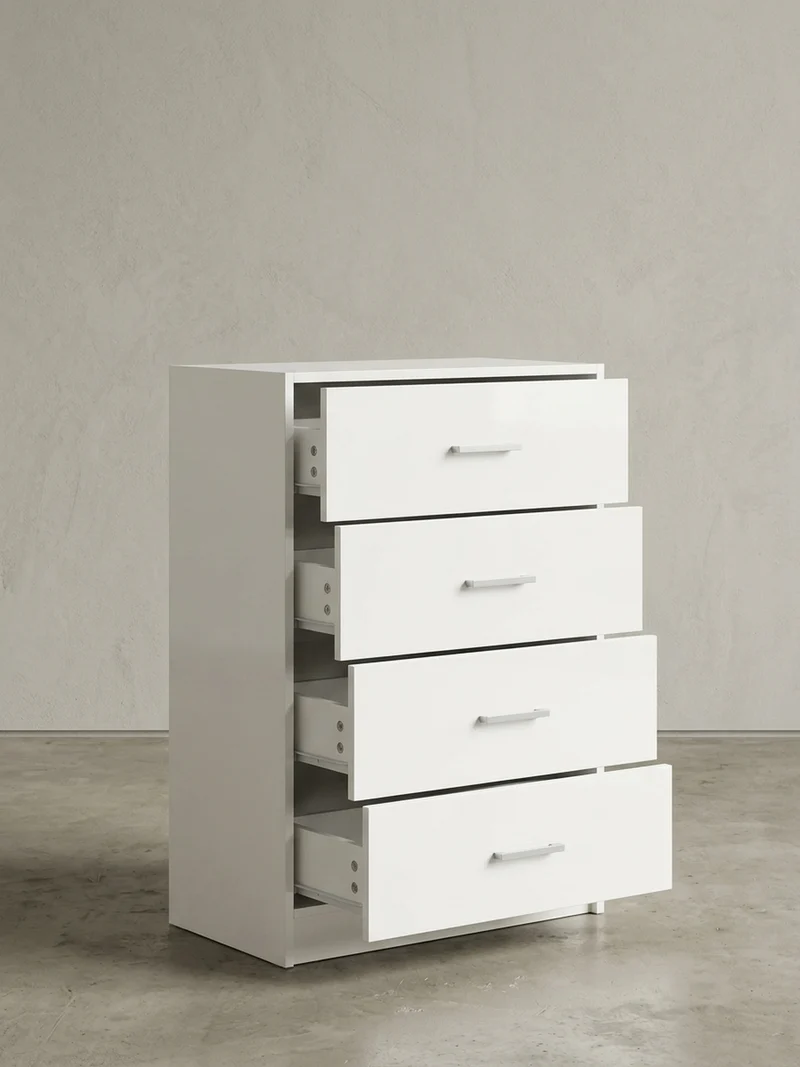 Sideboard – Hochglanz, 4 Schubladen, modern, vielseitig