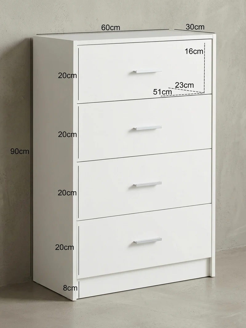 Sideboard – Hochglanz, 4 Schubladen, modern, vielseitig