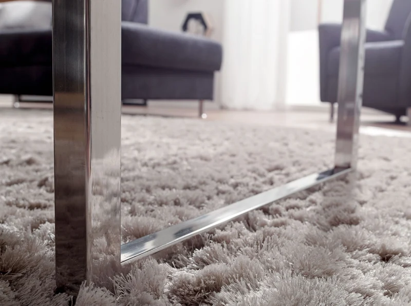 Couchtisch Massivholz mit Chromfüßen Handgefertigt