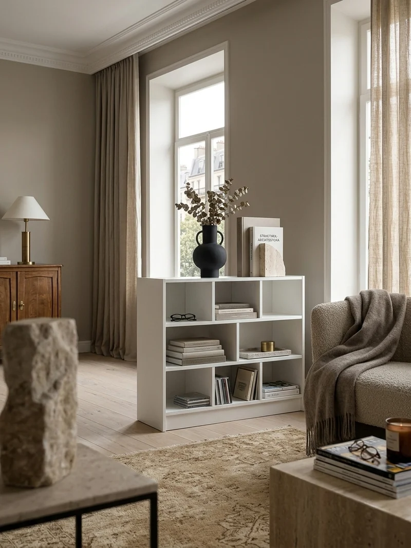 Bücherregal – Holz, melaminbeschichtet, mit Stauraum, modern