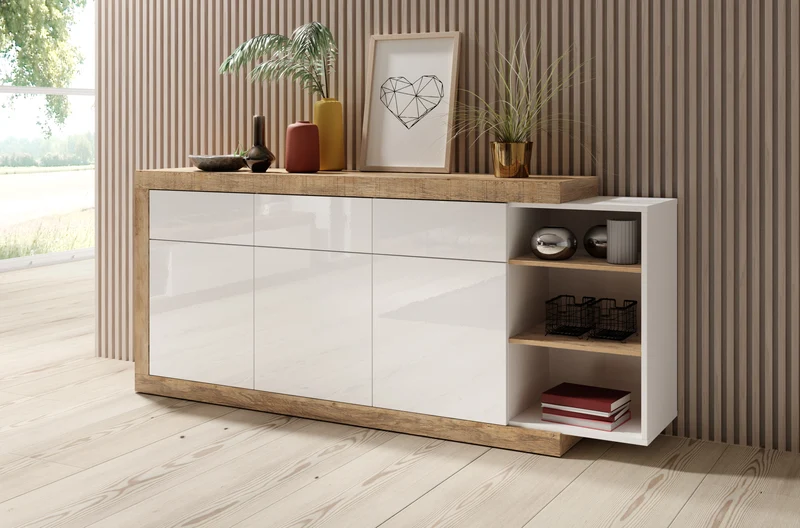 Vitrine + Soft Close +Neu auf Lager Verfügbar + Einlegebodenkante
