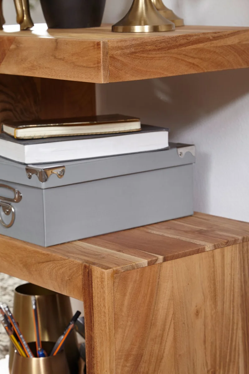 Beistelltisch Massivholz S-Form Handgefertigt