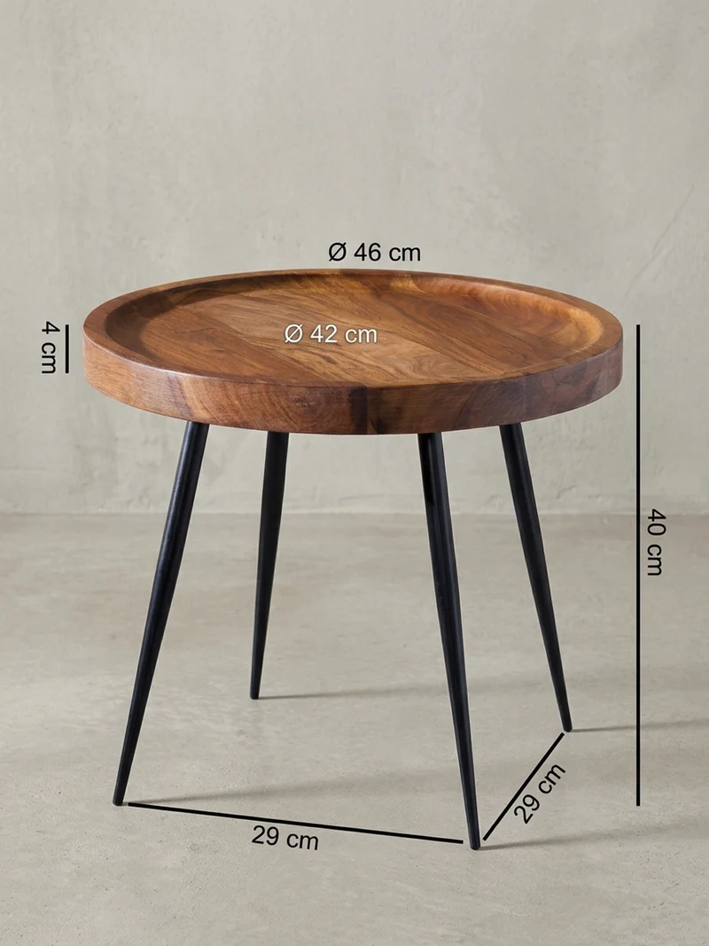 Beistelltisch – Massivholz Metall 50 kg belastbar Industrial