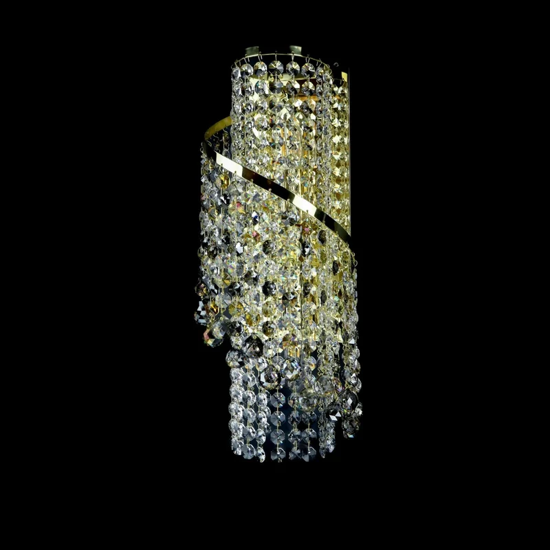 Casa Padrino Luxus Barock Kristall Wandleuchte Gold 20 x 16 x H. 40 cm - Prunkvolle Messing Wandleuchte mit böhmischem Kristallglas - Barock Möbel - Edel & Prunkvoll