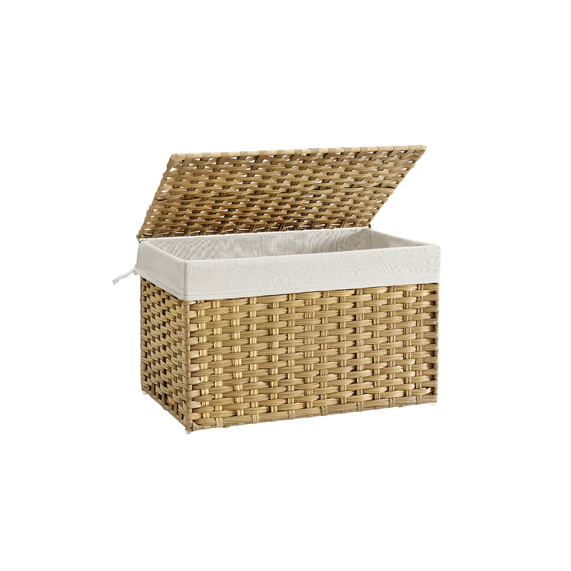 Cesta de Almacenamiento con Tapa Plegable Bolsas de Tela Extraíbles y Asas