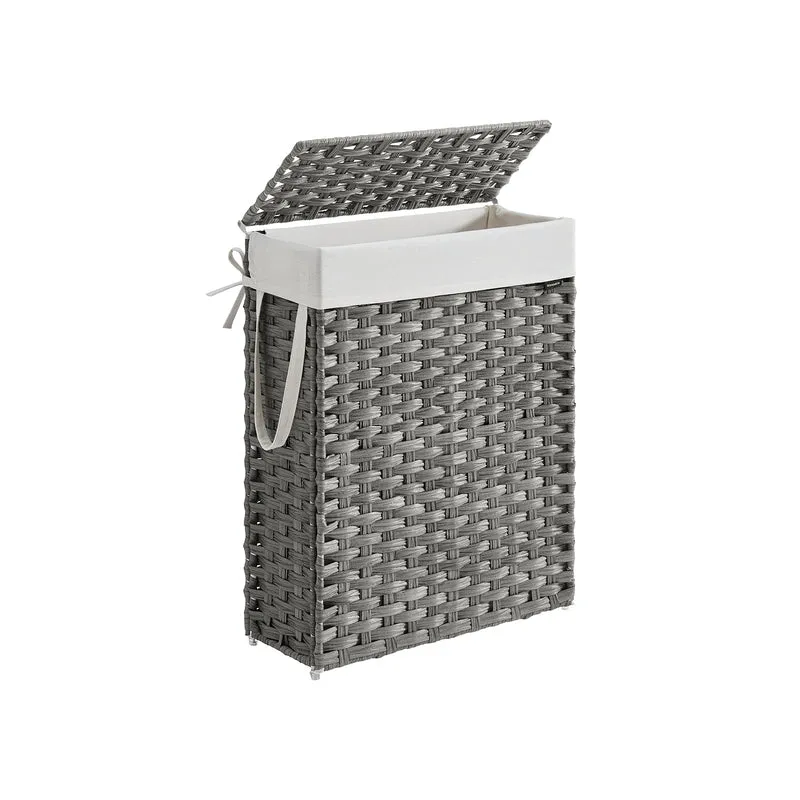 Cesta de Almacenamiento con Tapa Plegable Bolsas de Tela Extraíbles y Asas
