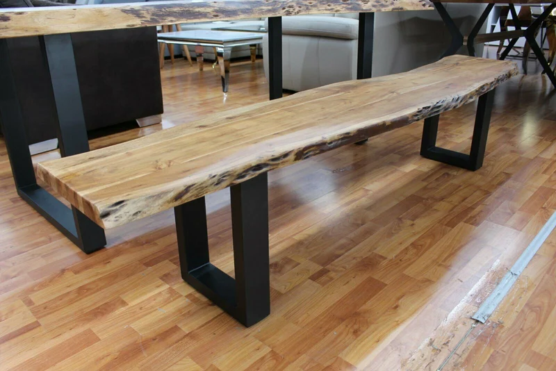 Bank + Massivholz Akazie + Echte Baumkante + VOLL 3,5 cm + von 160 cm bis 220 cm