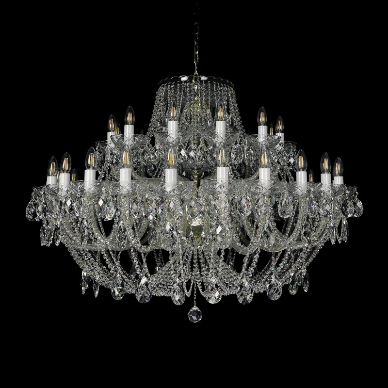 Casa Padrino Luxus Barock Kristall Kronleuchter Gold Ø 120 x H. 90 cm - Prunkvolle Messing Kronleuchter mit böhmischem Kristallglas - Barock Möbel - Edel & Prunkvoll