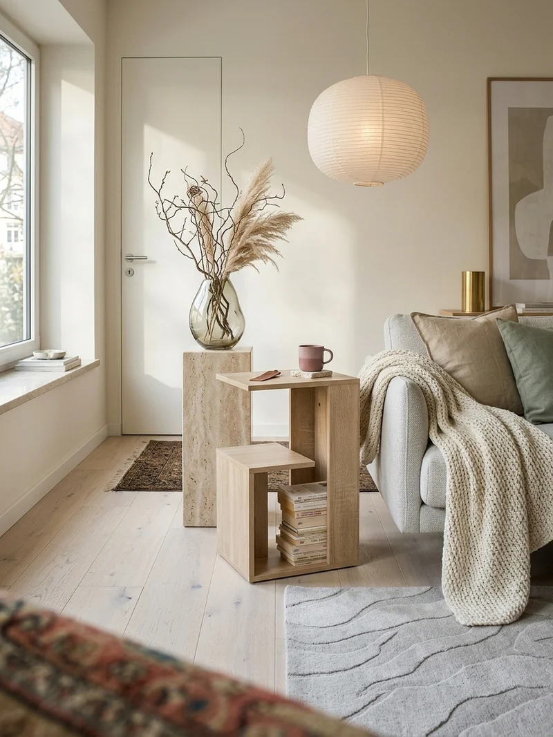 Beistelltisch Holz 3 Ablagen Melaminbeschichtung
