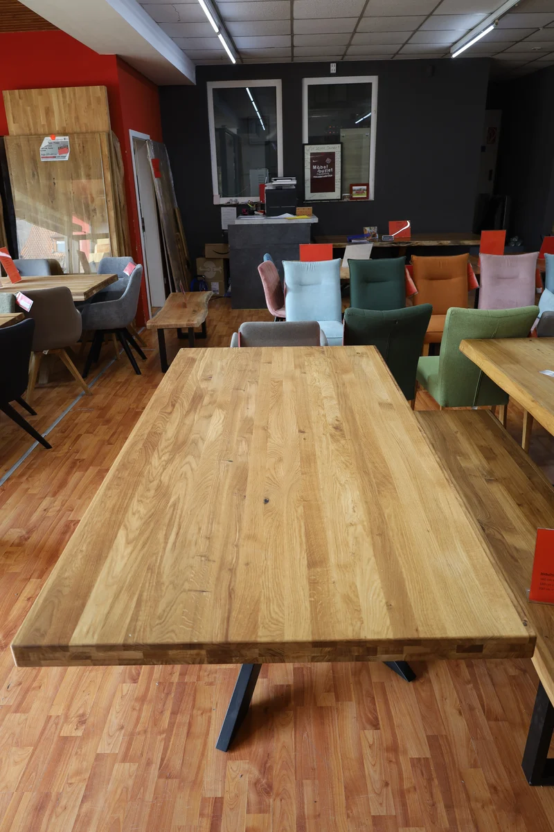 Esstisch Tisch + Massivholz Eiche +Spider Gestell