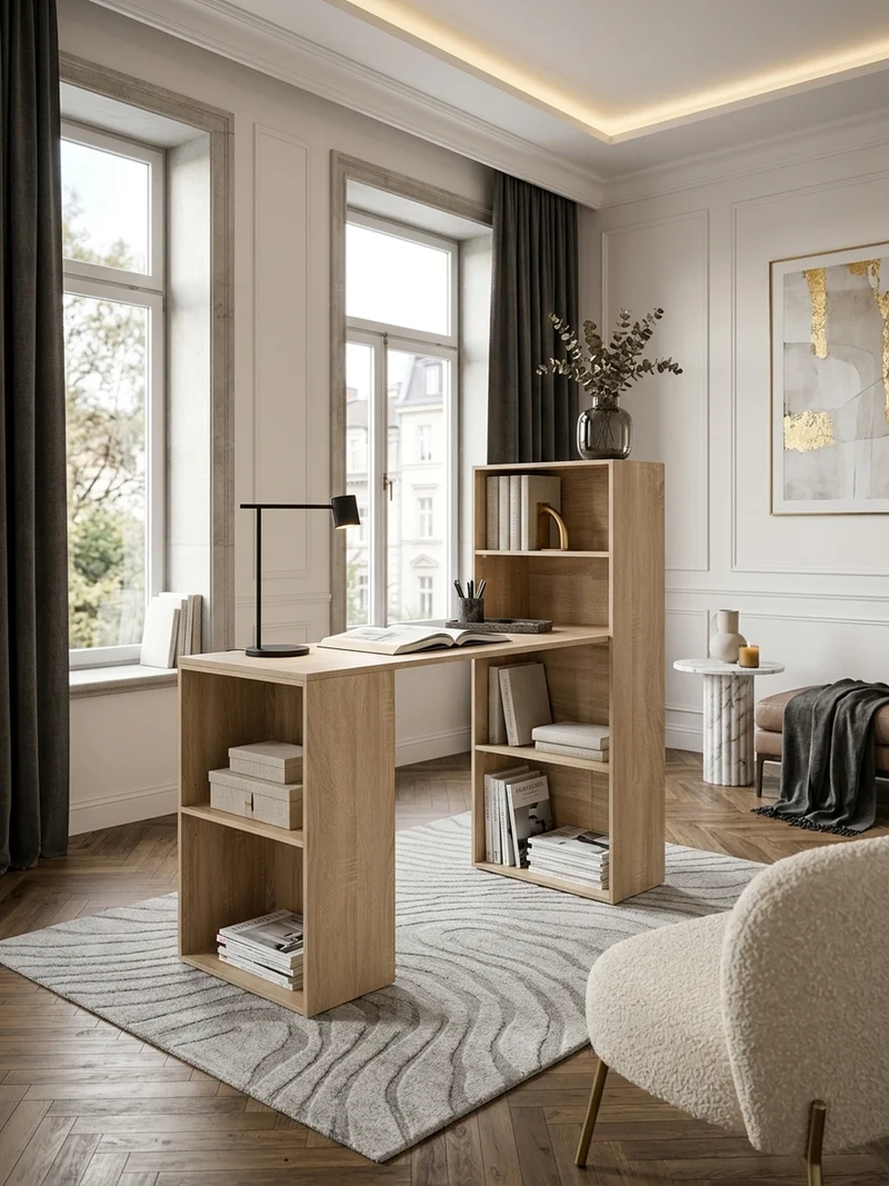 Schreibtisch mit variablem Regal